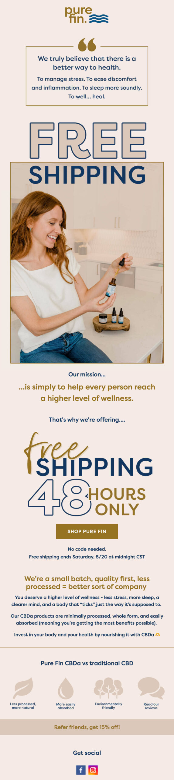 Klaviyo email marketing template Free Shipping